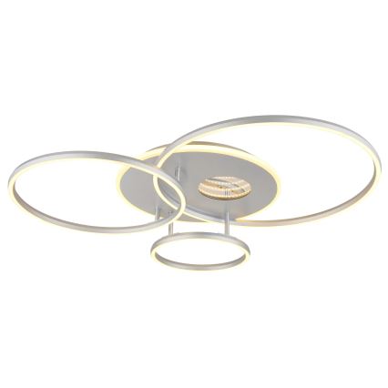 Globo - Dæmpbar LED-loftlampe LED/54W/230V 2700-6500K 90x70 cm sølv + fjernbetjening