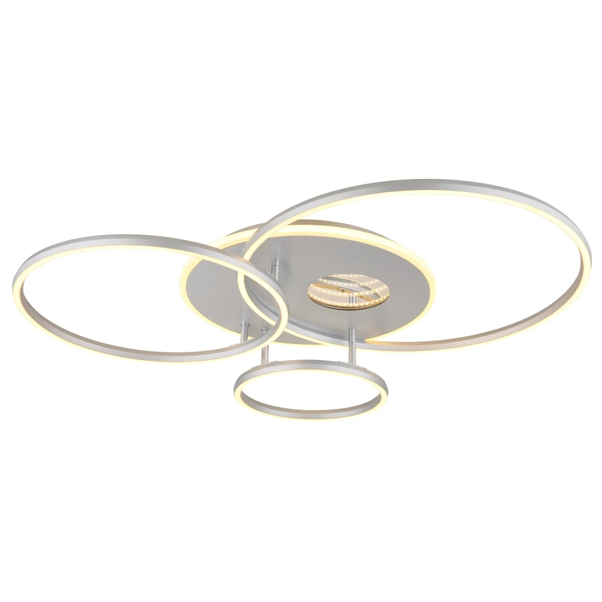 Globo - Dæmpbar LED-loftlampe LED/54W/230V 2700-6500K 90x70 cm sølv + fjernbetjening
