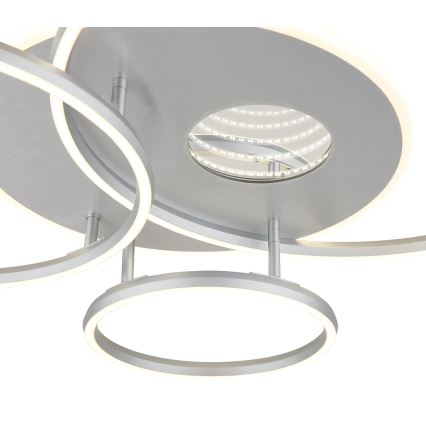 Globo - Dæmpbar LED-loftlampe LED/54W/230V 2700-6500K 90x70 cm sølv + fjernbetjening