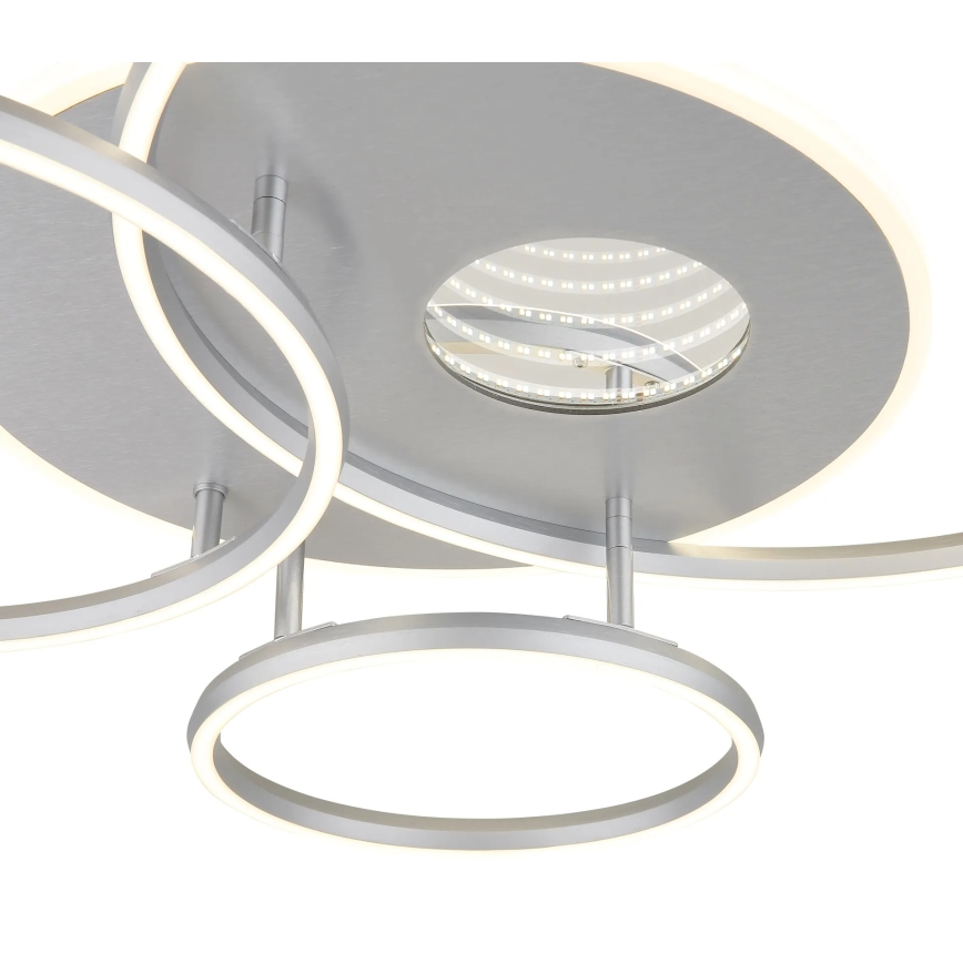 Globo - Dæmpbar LED-loftlampe LED/54W/230V 2700-6500K 90x70 cm sølv + fjernbetjening