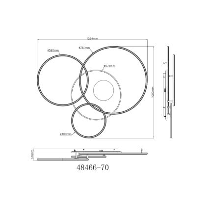 Globo - LED loftlampe dæmpbar LED/70W/230V 2700-6500K guldfarvet + fjernbetjening