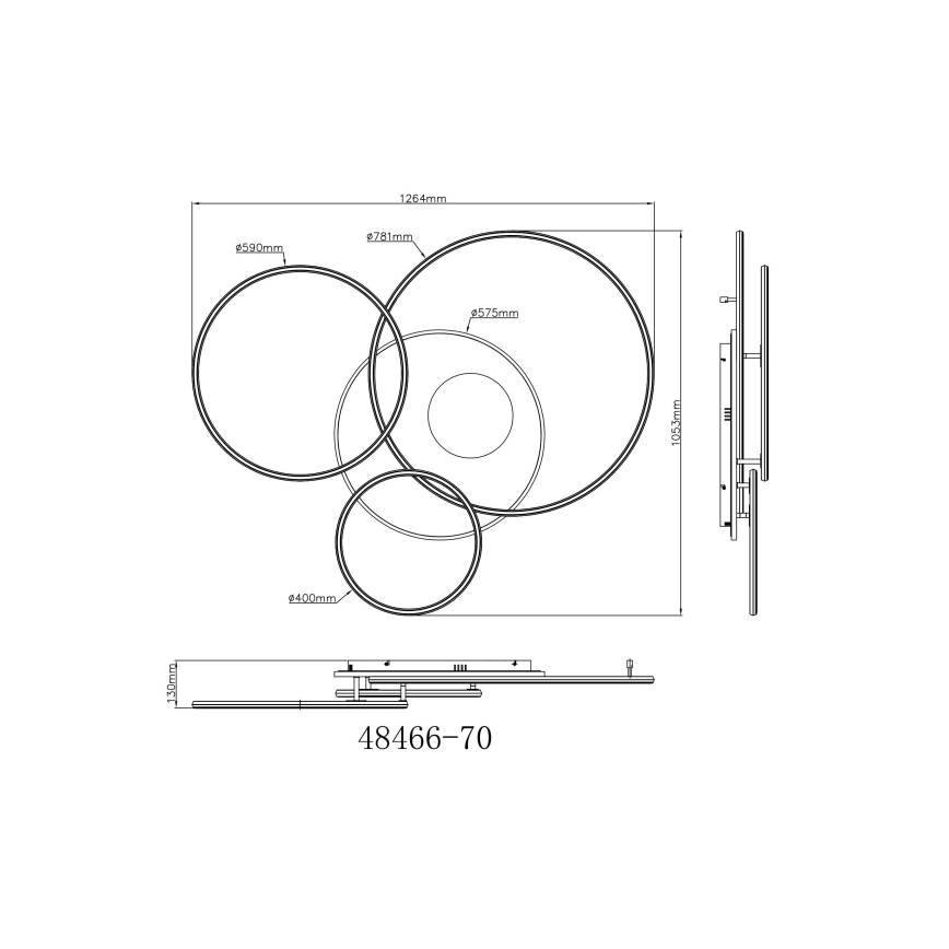 Globo - LED loftlampe dæmpbar LED/70W/230V 2700-6500K guldfarvet + fjernbetjening