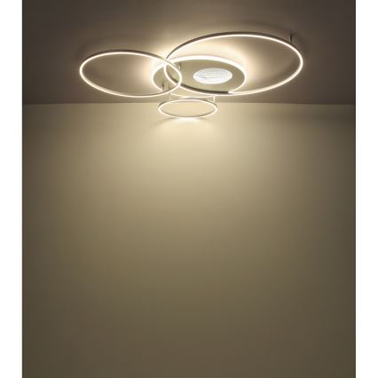 Globo - Dæmpbar LED-loftlampe LED/70W/230V 2700-6500K mat krom + fjernbetjening