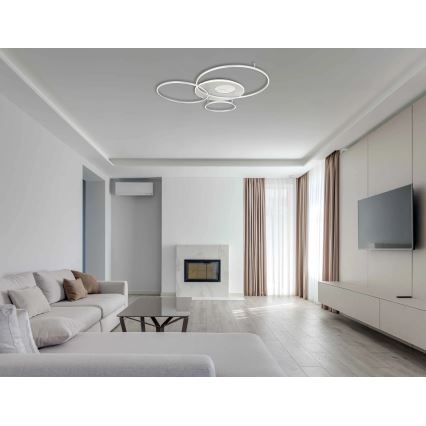 Globo - Dæmpbar LED-loftlampe LED/70W/230V 2700-6500K Wi-Fi Tuya mat krom + fjernbetjening