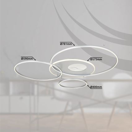 Globo - Dæmpbar LED-loftlampe LED/70W/230V 2700-6500K Wi-Fi Tuya mat krom + fjernbetjening