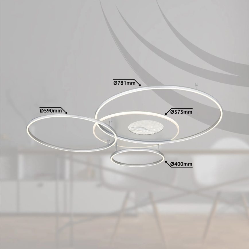 Globo - Dæmpbar LED-loftlampe LED/70W/230V 2700-6500K Wi-Fi Tuya mat krom + fjernbetjening