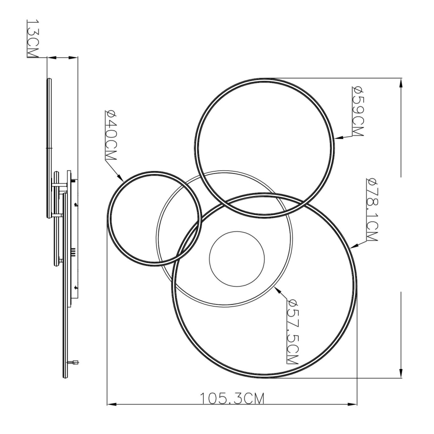 Globo - LED dæmpbar loftlampe LED/70W/230V 2700-6000K 105x26,5 cm sølv + fjernbetjening