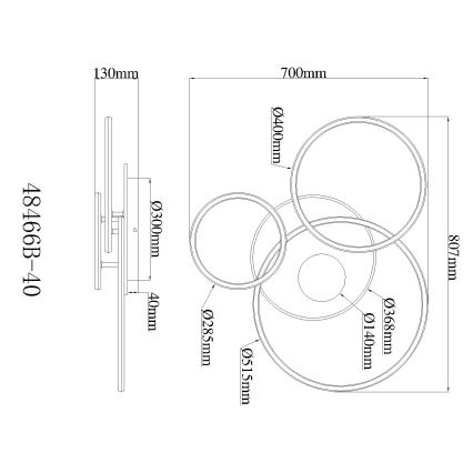 Globo - Dæmpbar LED-loftlampe LED/40W/230V 2700-6500K 70x80,7 cm + fjernbetjening