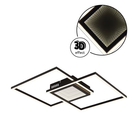Globo - LED-dæmpbar loftlampe LED/32W/230V 2700-6500K 42,6x42,6 cm sort + fjernbetjening