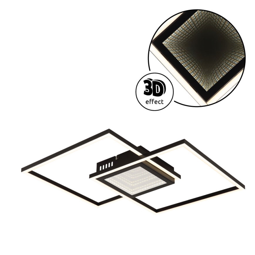 Globo - LED-dæmpbar loftlampe LED/32W/230V 2700-6500K 42,6x42,6 cm sort + fjernbetjening