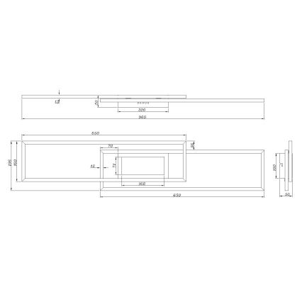 Globo - Dæmpbar LED-loftlampe LED/42W/230V 2700-6500K 19,6x96 cm sort + fjernbetjening