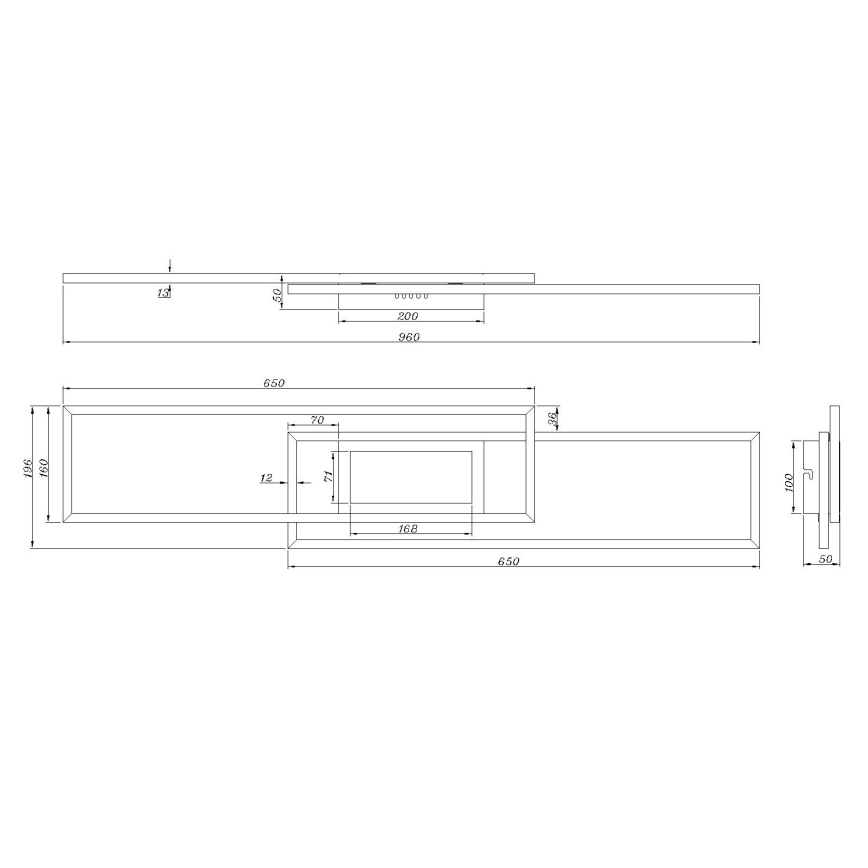 Globo - Dæmpbar LED-loftlampe LED/42W/230V 2700-6500K 19,6x96 cm sort + fjernbetjening