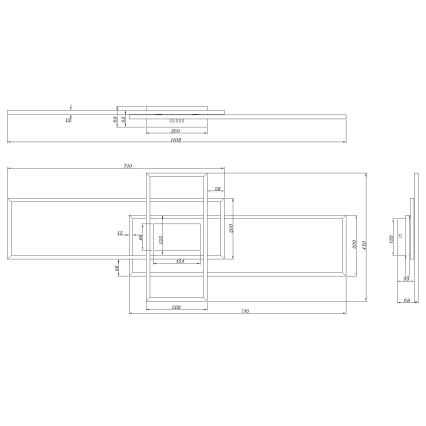 Globo - Dæmpbar LED-loftlampe LED/60W/230V 2700-6500K 42x110,8 cm sort + fjernbetjening