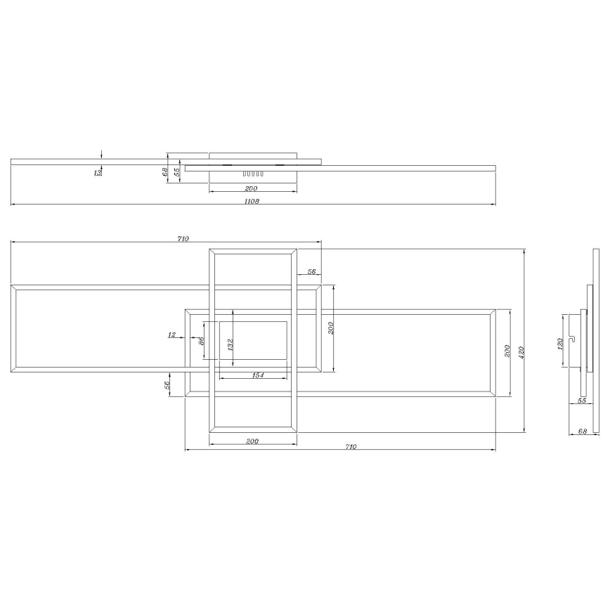 Globo - Dæmpbar LED-loftlampe LED/60W/230V 2700-6500K 42x110,8 cm sort + fjernbetjening