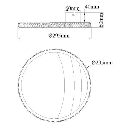 Globo - LED-loftlampe, 12 W, 230 V, 3000/4000/6000 K, Ø 29,5 cm, guld