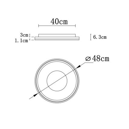 Globo - LED loftlampe dæmpbar LED/48W/230V 2700-6000K diameter 48 cm + fjernbetjening