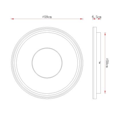 Globo - Dæmpbar LED-loftlampe LED/60W/230V 2700-6000K Ø 59 cm hvid/creme + fjernbetjening