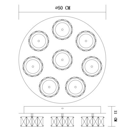 Globo - LED loftlampe dæmpbar LED/64W/230V 4000K diameter 50 cm