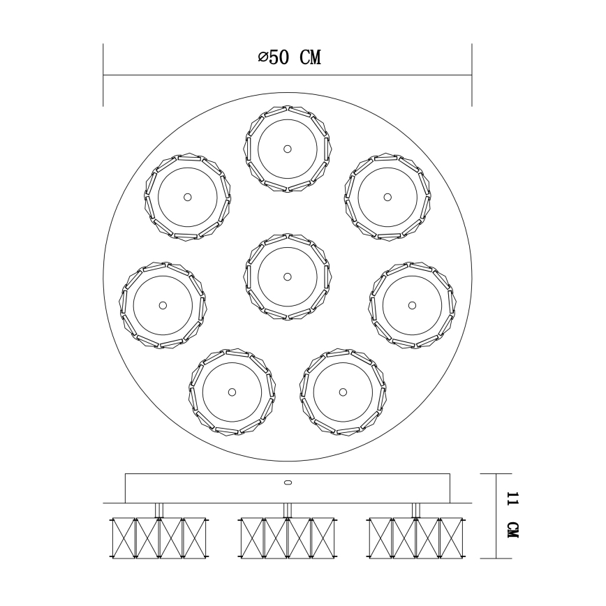 Globo - LED loftlampe dæmpbar LED/64W/230V 4000K diameter 50 cm