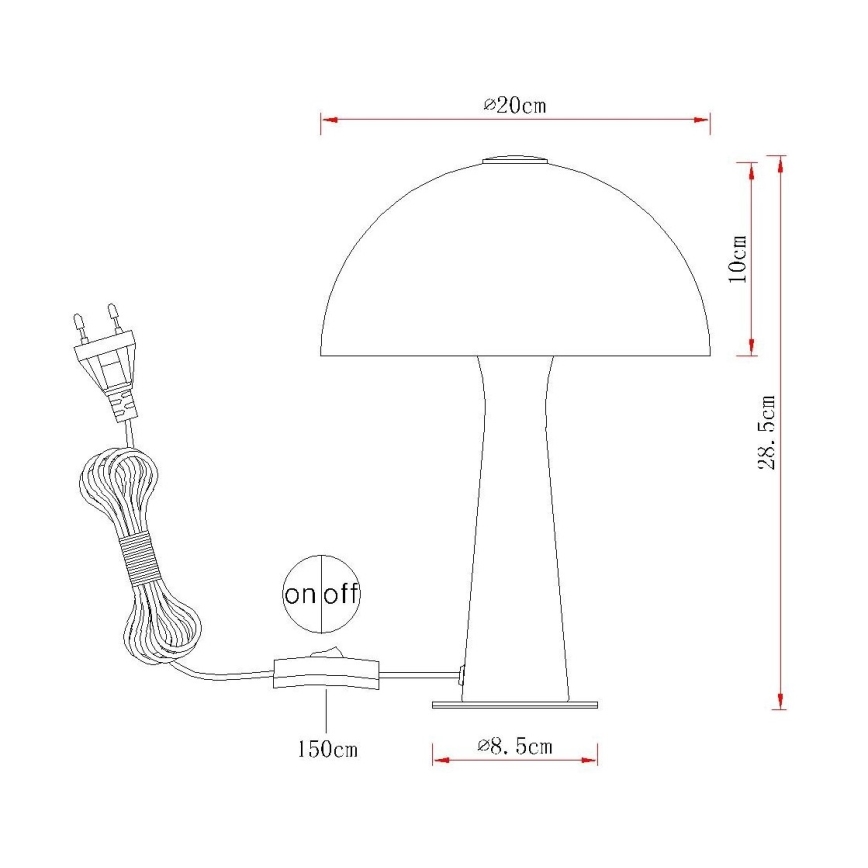 Globo - Bordlampe 1xE14/25W/230V hvid