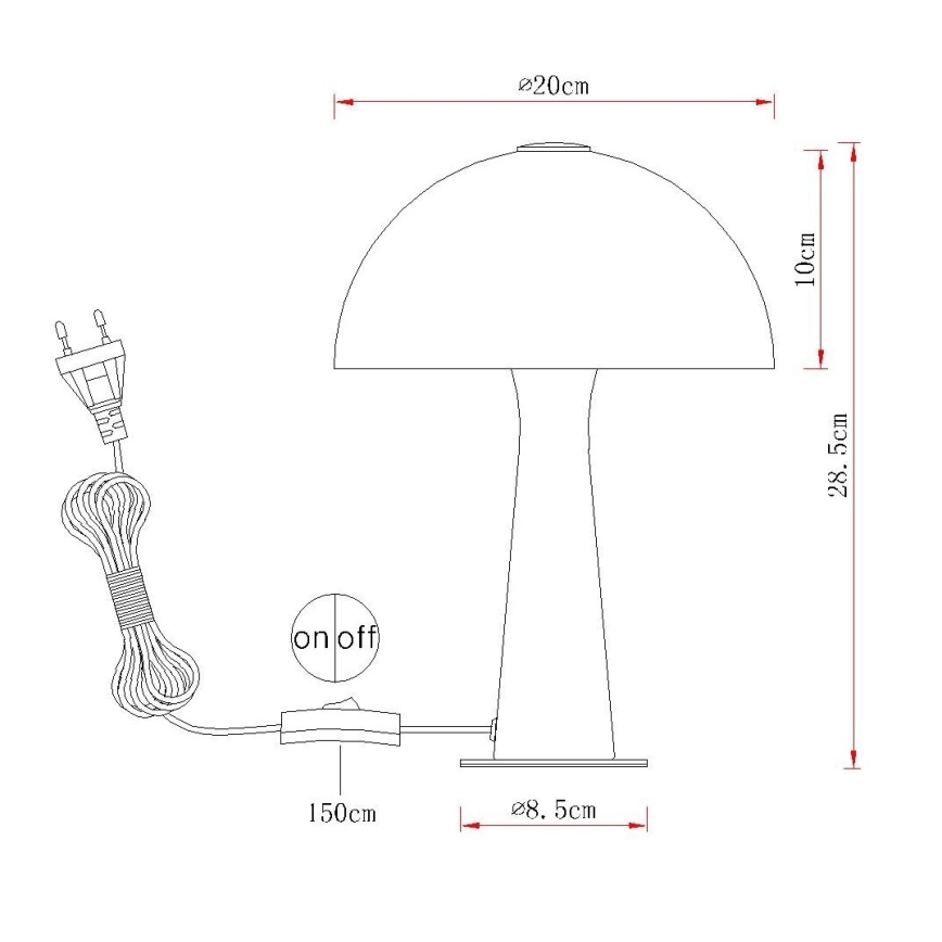 Globo - Bordlampe 1xE14/25W/230V cremefarvet