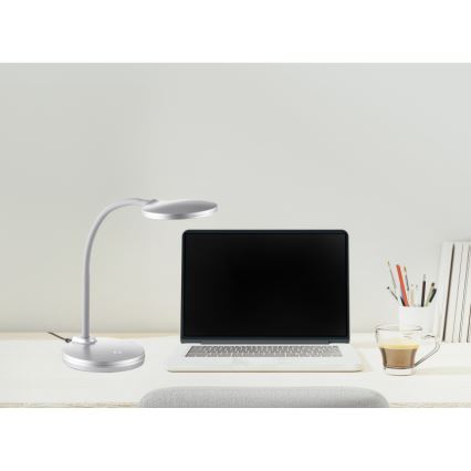 Globo - LED bordlampe m. touch-funktion dæmpbar LED/4W/230V sølvfarvet