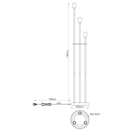 Globo - Gulvlampe 3xE27/60W/230V