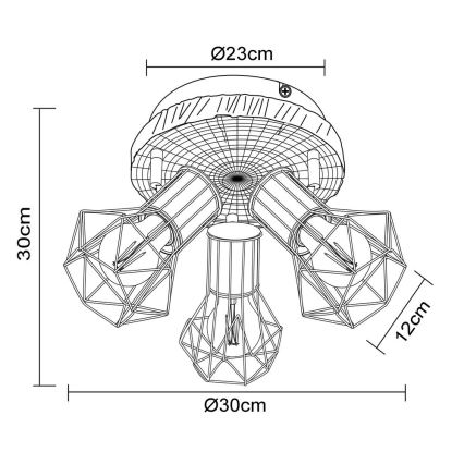 Globo - Spotlampe 3xE27/60W/230V