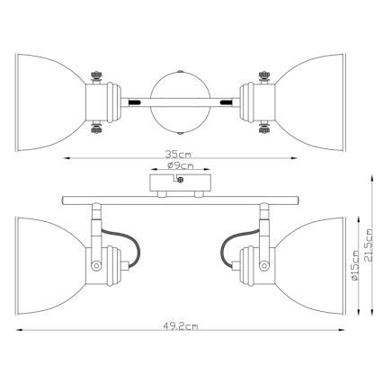 Globo - Spotlampe 2xE27/40W/230V