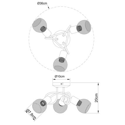 Globo - Fastmonteret lysekrone 3xE14/40W/230V