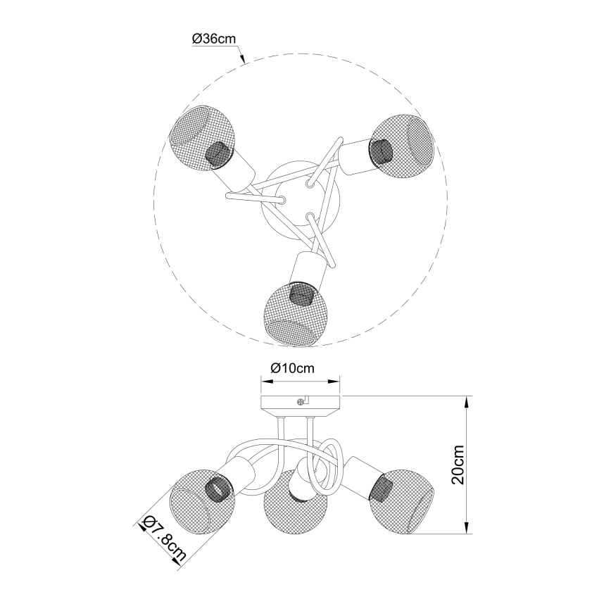 Globo - Fastmonteret lysekrone 3xE14/40W/230V