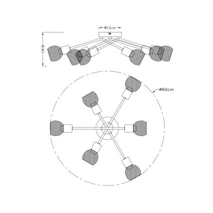 Globo - Fastmonteret lysekrone 6xE14/40W/230V