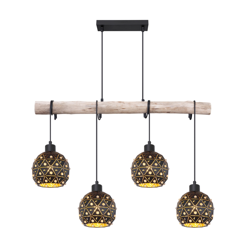 Globo 54029-4H - JODIE loftlampe på kabel 4xE27/40W/230V beige/sort