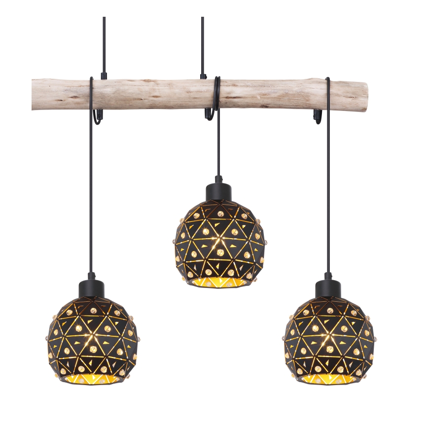 Globo 54029-4H - JODIE loftlampe på kabel 4xE27/40W/230V beige/sort