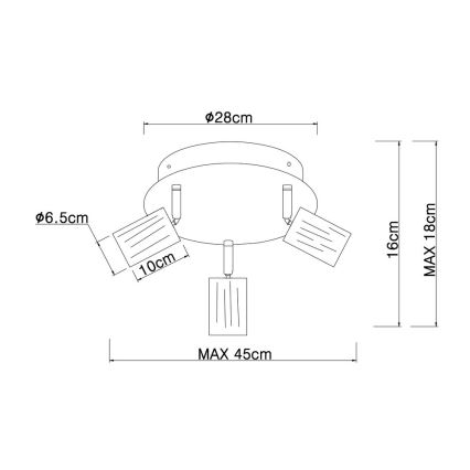 Globo - Spotlampe 3xE27/60W/230V