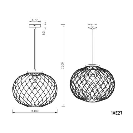 Globo - Pendel 1xE27/60W/230V