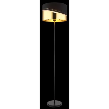 Globo - Gulvlampe 1xE27/60W/230V diameter 35 cm sort/guldfarvet