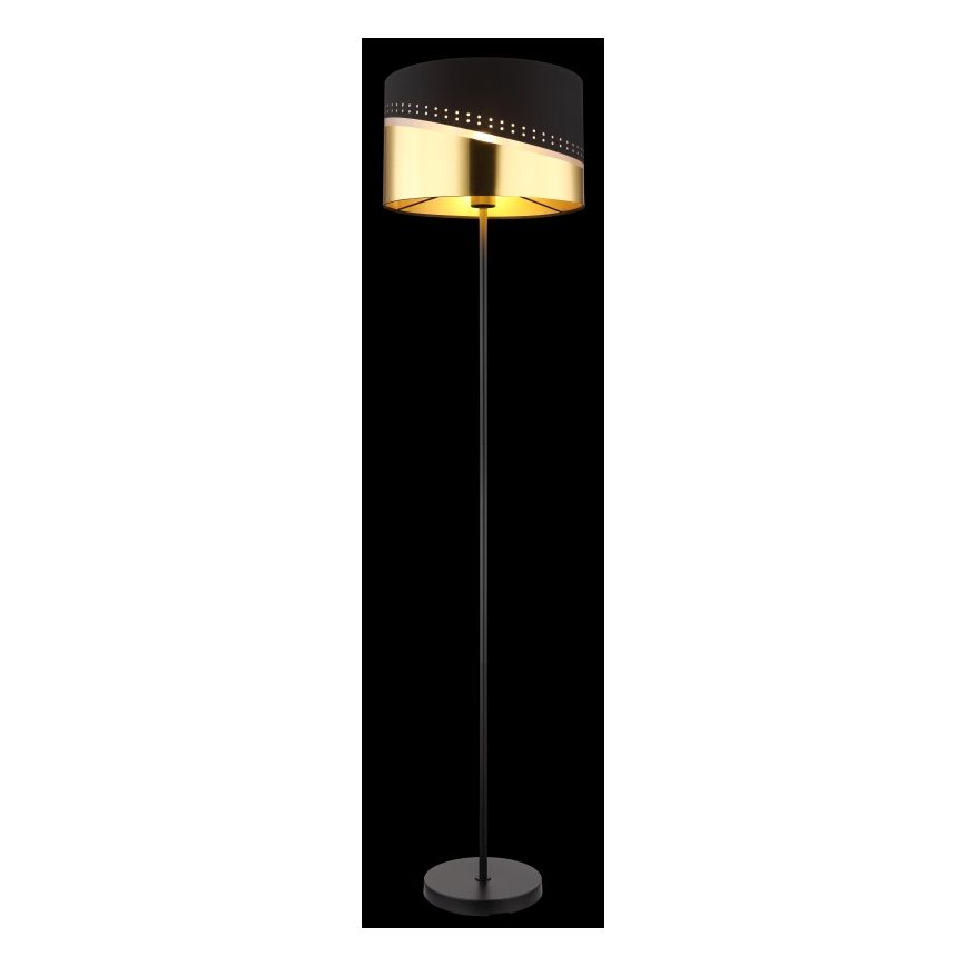 Globo - Gulvlampe 1xE27/60W/230V diameter 35 cm sort/guldfarvet