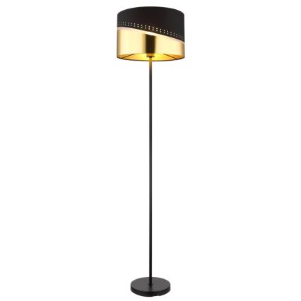 Globo - Gulvlampe 1xE27/60W/230V diameter 35 cm sort/guldfarvet