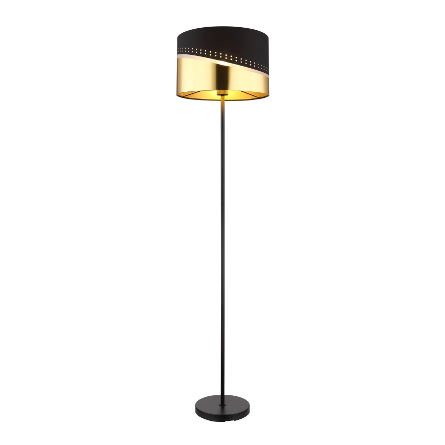 Globo - Gulvlampe 1xE27/60W/230V diameter 35 cm sort/guldfarvet