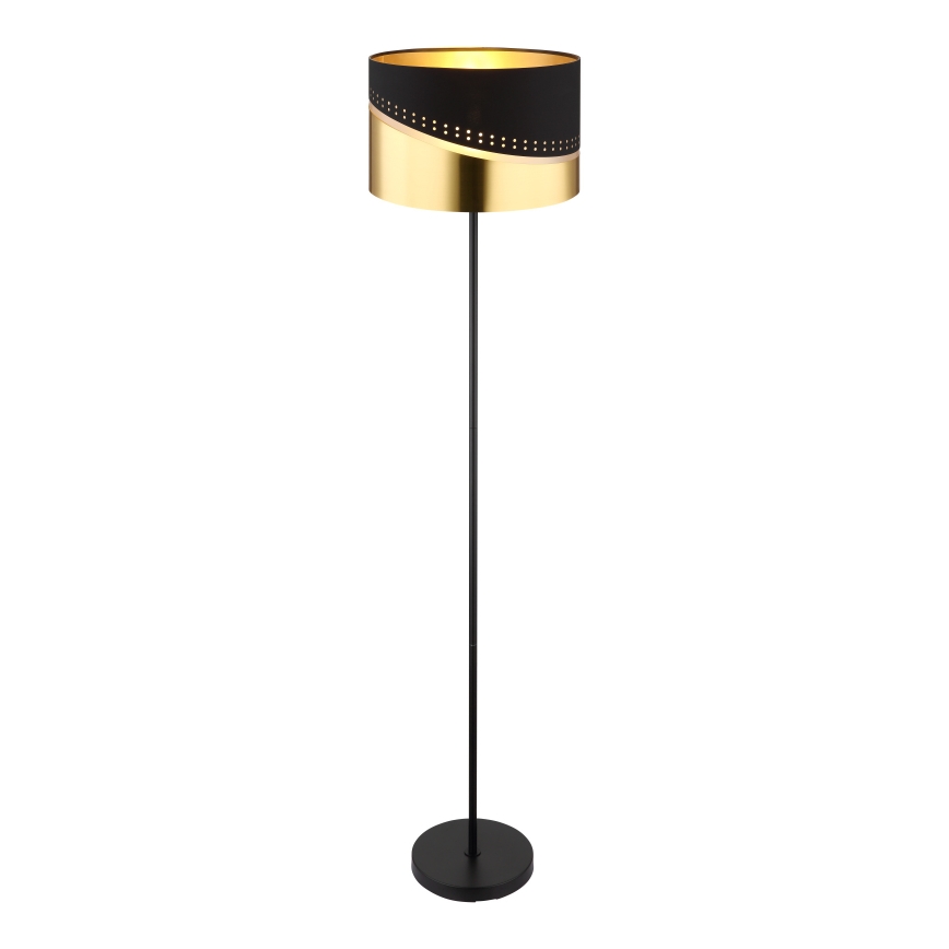 Globo - Gulvlampe 1xE27/60W/230V diameter 35 cm sort/guldfarvet