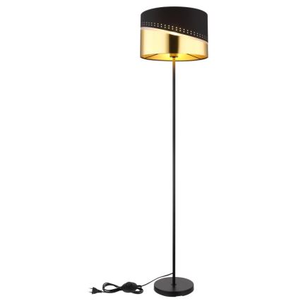 Globo - Gulvlampe 1xE27/60W/230V diameter 35 cm sort/guldfarvet
