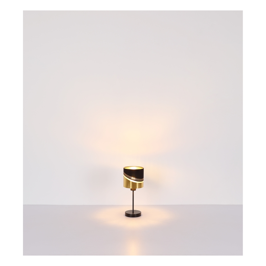 Globo - Bordlampe 1xE27/40W/230V diameter 16 cm sort/guldfarvet