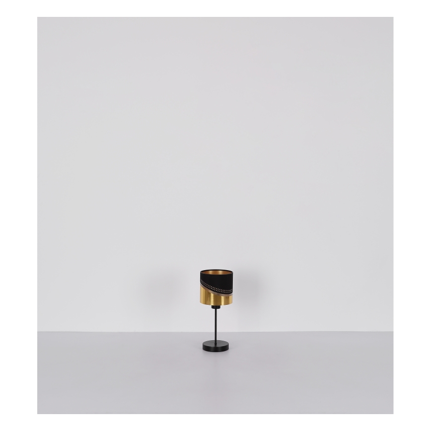 Globo - Bordlampe 1xE27/40W/230V diameter 16 cm sort/guldfarvet