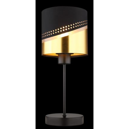 Globo - Bordlampe 1xE27/40W/230V diameter 16 cm sort/guldfarvet