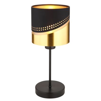 Globo - Bordlampe 1xE27/40W/230V diameter 16 cm sort/guldfarvet