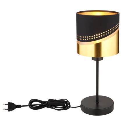 Globo - Bordlampe 1xE27/40W/230V diameter 16 cm sort/guldfarvet