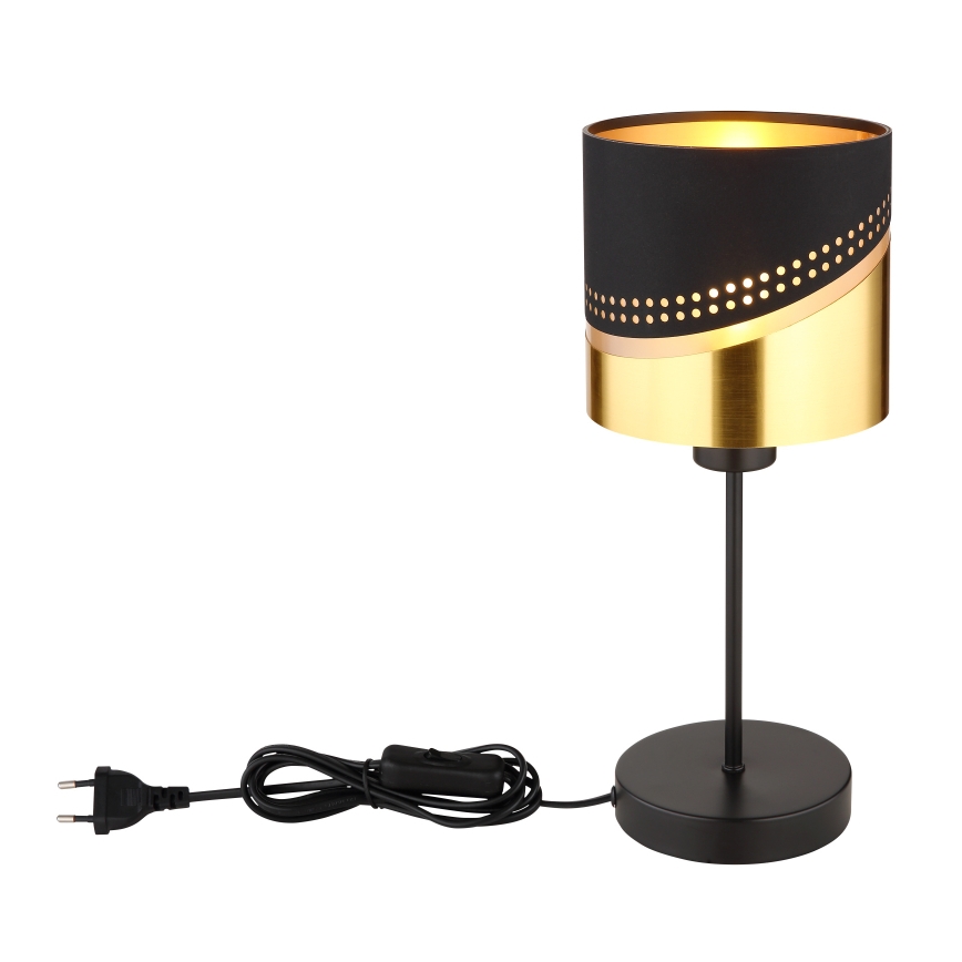 Globo - Bordlampe 1xE27/40W/230V diameter 16 cm sort/guldfarvet