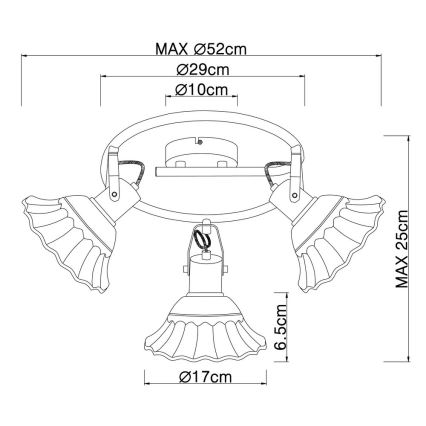 Globo - Spotlampe 3xE27/40W/230V