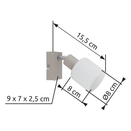 Globo - Vægspot 1xE14/25W/230V